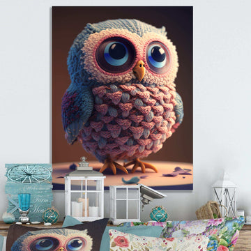 Cute Knitted Valentine Heart Owl III
